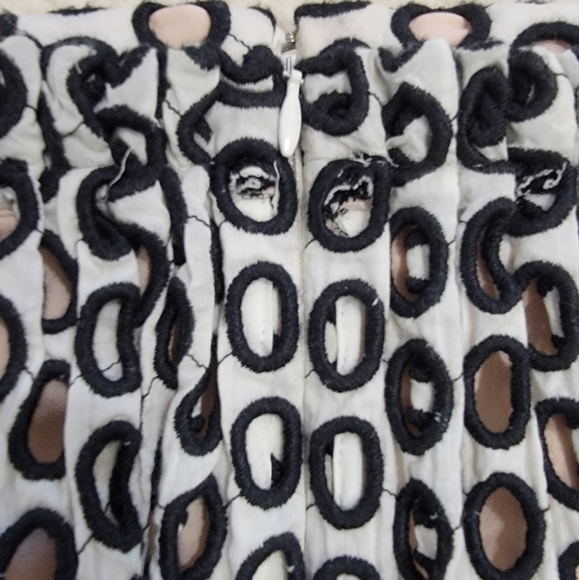 J. Crew Cotton Embroidered Open Polks dot Skirt over blush pink lining Size 6 - Picture 11 of 16